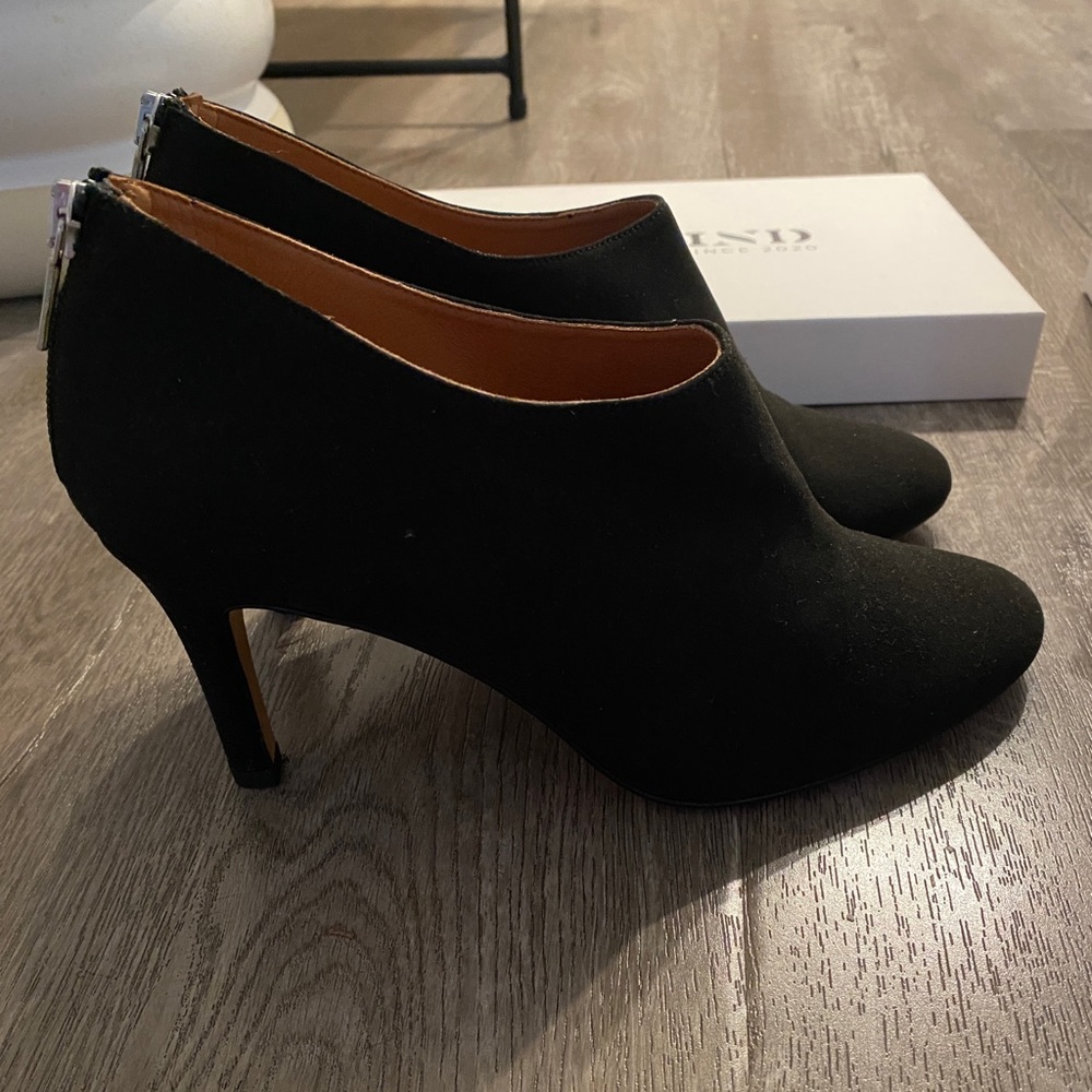 Allkind vegan black suede bootie size 9